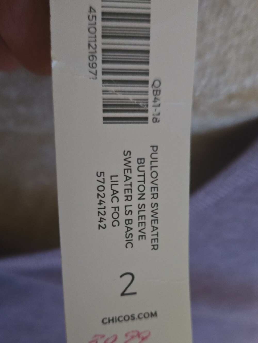 Nwt Chico's Lavender Scoop-Neck Knit Top SIZE L - Picture 5 of 5